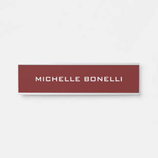 Porte-nom Pour Porte Rouge foncé minimaliste Plain moderne