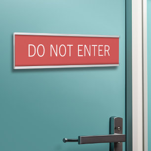 Porte-nom Pour Porte Rouge - n'écrivez pas l'avertissement