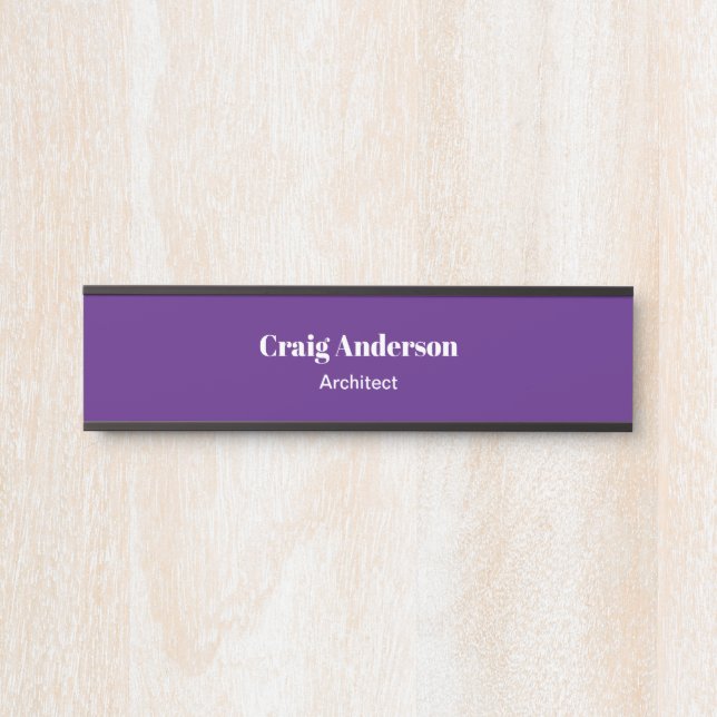 Porte-nom Pour Porte Royal Purple Professional Plain Moderne Élégant (Devant)