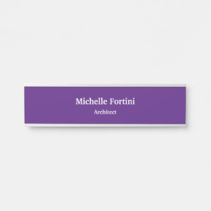 Porte-nom Pour Porte Royal Purple Professionnel Plain Moderne Élégant