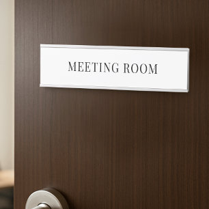 Porte-nom Pour Porte Salle de bureau minimaliste simple en noir et blan