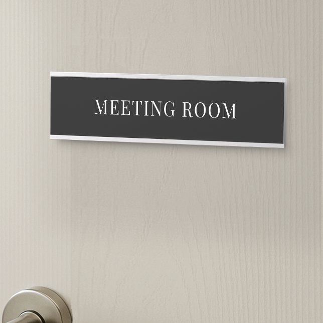 Porte-nom Pour Porte Salle de bureau minimaliste simple en noir et blan (Minimalist simple business office door sign)