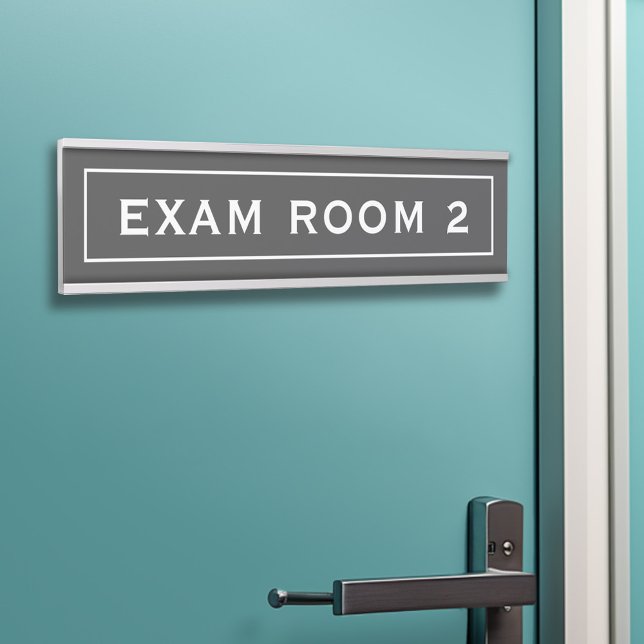 Porte-nom Pour Porte Salle d'examen blanc turquoise pour le cabinet de  (Exam Room Door Sign - Customize your text and colors)