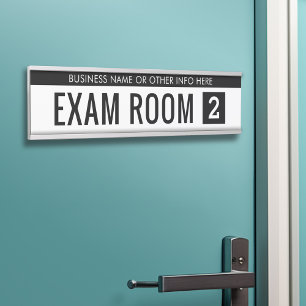 Porte-nom Pour Porte Salle d'examen noir blanc pour le cabinet de médec
