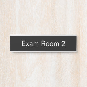 Porte-nom Pour Porte Salle d'examen numéro 2 Modèle de texte noir et bl