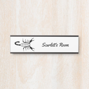 Porte-nom Pour Porte Scorpio Black Scorpion Star Sign Custom