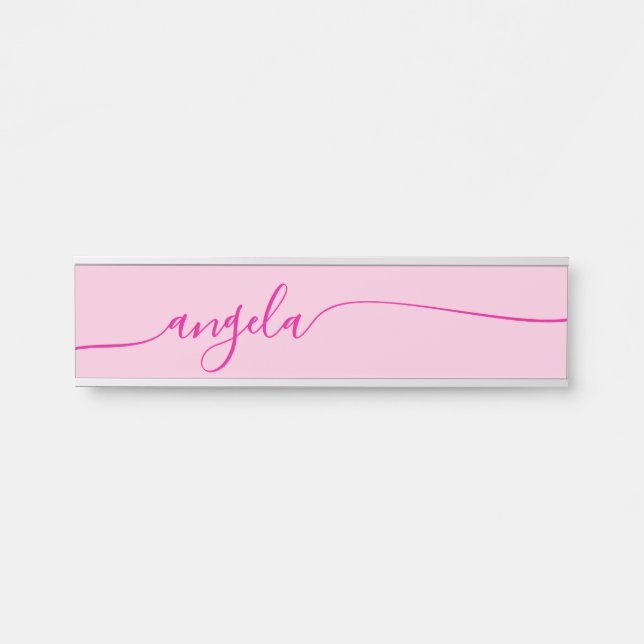 Porte-nom Pour Porte Signature Glam Rose Chaud (Devant)