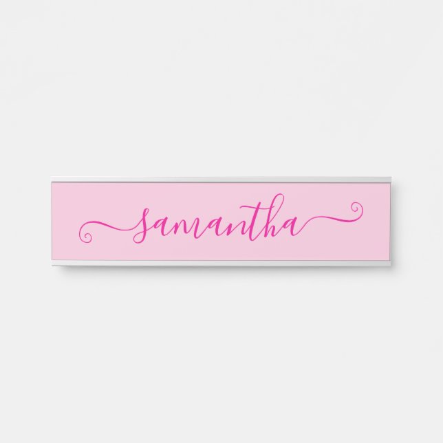 Porte-nom Pour Porte Signature Mignon Rose Chaud (Devant)