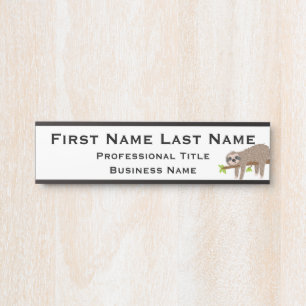Porte-nom Pour Porte Signe de porte de bureau de Sloth Funny