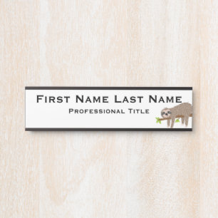 Porte-nom Pour Porte Signe de porte de bureau de Sloth Funny