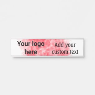 Porte-nom Pour Porte Simple aquarelle rouge ajoutez votre logo texte pe