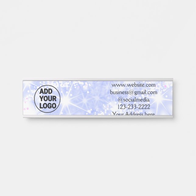 Porte-nom Pour Porte simple et minimal ajoutez votre logo/votre design  (Devant)