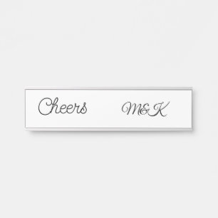 Porte-nom Pour Porte Simple minimal ajouter nom acclamations couple nom
