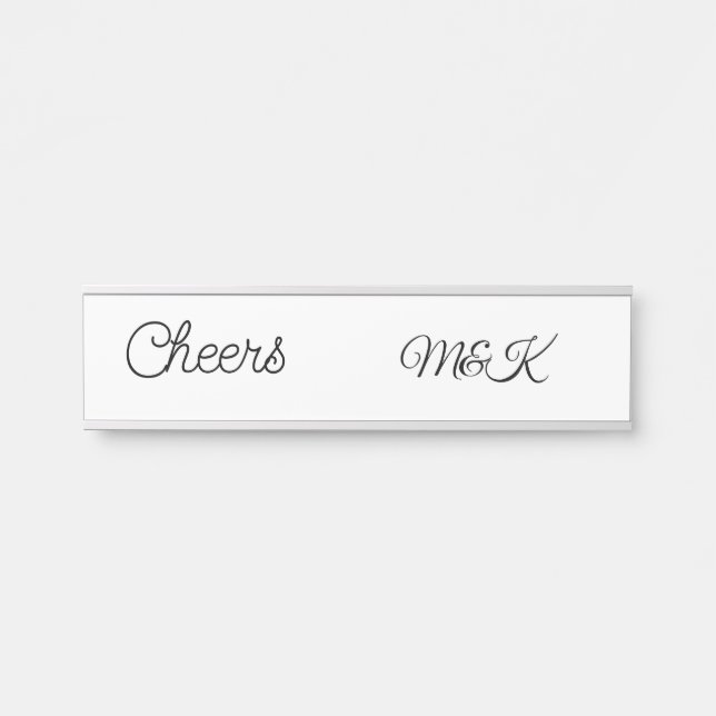 Porte-nom Pour Porte Simple minimal ajouter nom acclamations couple nom (Devant)