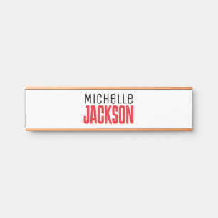 Porte-nom Pour Porte Simple minimaliste Moderne Votre Nom Message