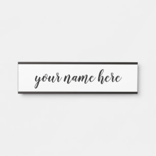 Porte-nom Pour Porte style de script minimaliste simple