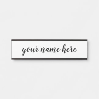 Porte-nom Pour Porte style de script minimaliste simple