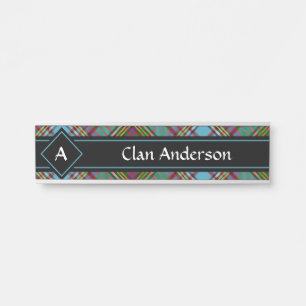 Porte-nom Pour Porte Symbole Clan Anderson Tartan Door