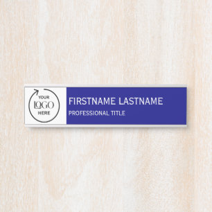 Porte-nom Pour Porte Symbole du bureau du logo blanc de la Marine moder