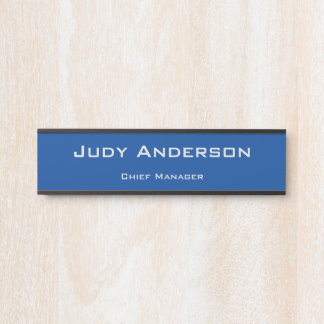 Porte-nom Pour Porte Tendance Deep Blue Professionnel Plain Moderne Élé