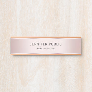 Porte-nom Pour Porte Tendance Moderne Élégant Professionnel Glamour Ros