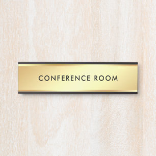 Porte-nom Pour Porte Texte personnalisé Salle de conférence Modèle Blac