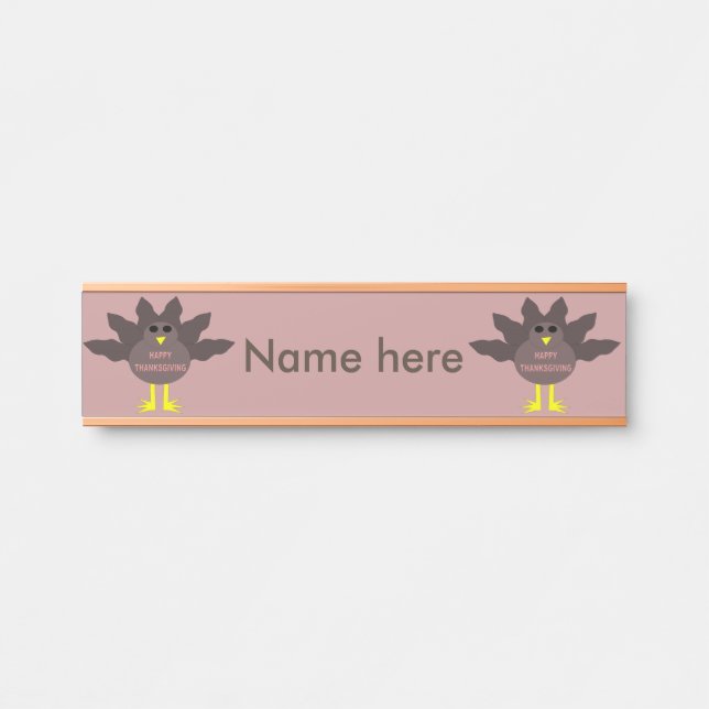 Porte-nom Pour Porte Thanksgiving Pluced Turkey (Devant)