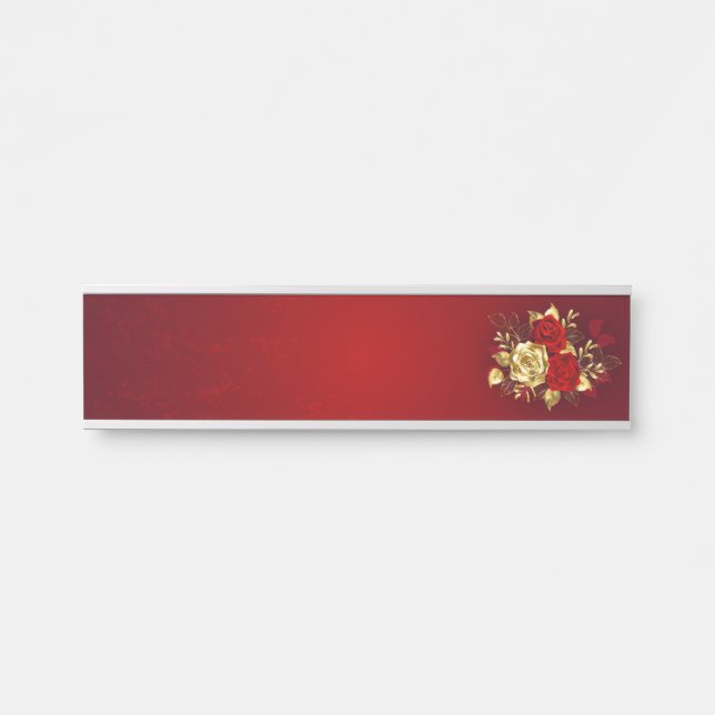 Porte-nom Pour Porte Trois Roses de bijoux (Devant)