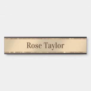 Porte-nom Pour Porte Un petit Rose de Parties scintillant Gold