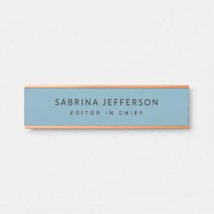 Porte-nom Pour Porte Unique Elegant Plain Simple Minimaliste Bleu clair