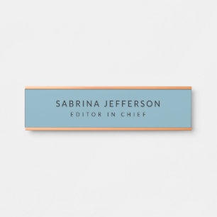 Porte-nom Pour Porte Unique Elegant Plain Simple Minimaliste Bleu clair