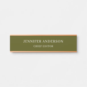 Porte-nom Pour Porte Vert Chic Professionnel Moderne Minimaliste Simple