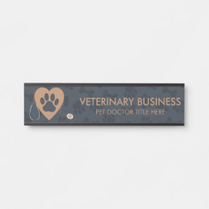 Porte-nom Pour Porte Vétérinaire Navy Paws Stéthoscope Cardiaque pour A