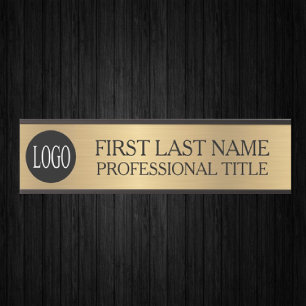 Porte-nom Pour Porte Votre enseigne de porte de bureau en faux or Logo