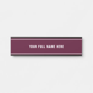 Porte-nom Pour Porte Votre Modèle de signature couleur et de police per