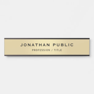 Porte-nom Pour Porte Votre nom de texte personnalisé Gold Look Modèle L