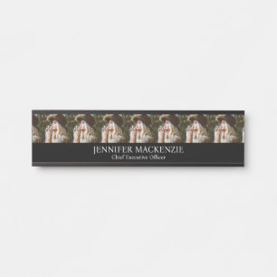 Porte-nom Pour Porte Votre photo Photographie noir et blanc Bureau