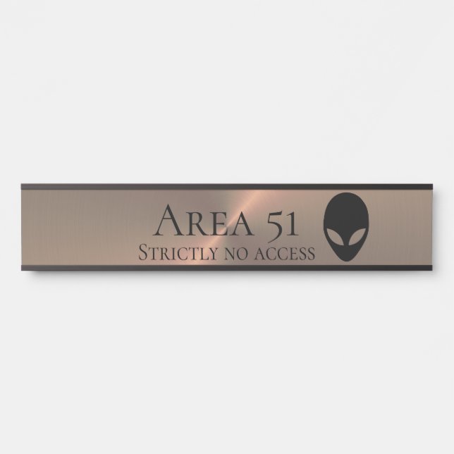 Porte-nom Pour Porte Zone 51 Alien (Devant)