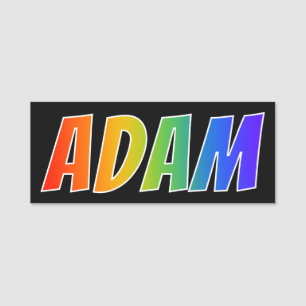 Porte-nom Prénom "ADAM" : Coloration d'arc-en-ciel