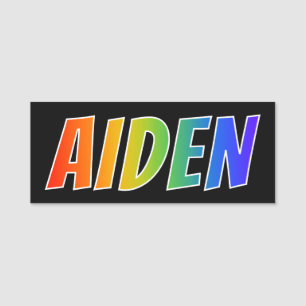 Porte-nom Prénom "AIDEN" : Coloration d'arc-en-ciel