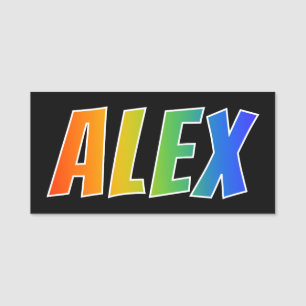 Porte-nom Prénom "ALEX" : Coloration d'arc-en-ciel