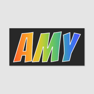 Porte-nom Prénom "AMY" : Coloration d'arc-en-ciel