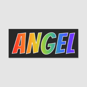 Porte-nom Prénom "ANGE" : Coloration d'arc-en-ciel