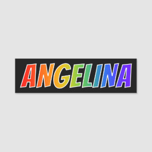 Porte-nom Prénom "ANGELINA" : Coloration d'arc-en-ciel