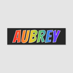 Porte-nom Prénom "AUBREY" : Coloration d'arc-en-ciel