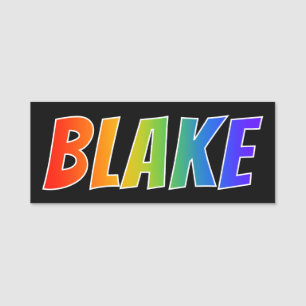 Porte-nom Prénom "BLAKE" : Coloration d'arc-en-ciel
