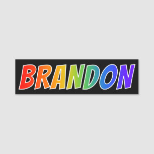 Porte-nom Prénom "BRANDON" : Coloration d'arc-en-ciel