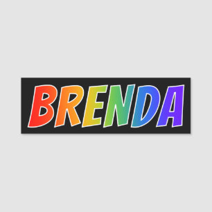 Porte-nom Prénom "BRENDA" : Coloration d'arc-en-ciel