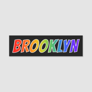 Porte-nom Prénom "BROOKLYN" : Coloration d'arc-en-ciel