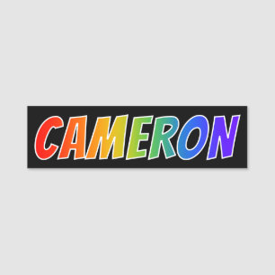Porte-nom Prénom "CAMERON" : Coloration d'arc-en-ciel